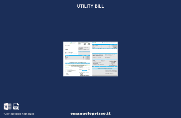 modello di pagine della bolletta delle utenze USA Infinite Energy in stile verif